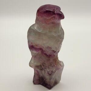 Rainbow Fluorite Standing Eagle Natural Gemstone Boho Carving 640 Cts Crystal